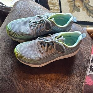 Skechers Gray and Lime Green Max Cushion Sneakers